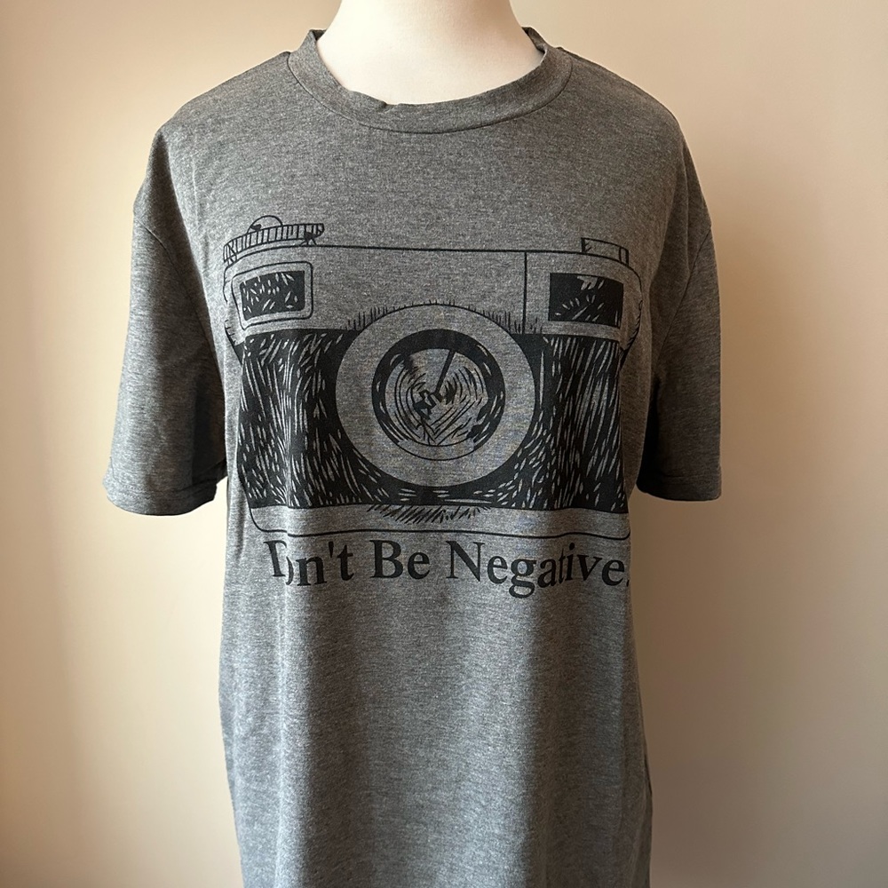 Don’t Be Negative Gray & Black Photography Camera T-Shirt